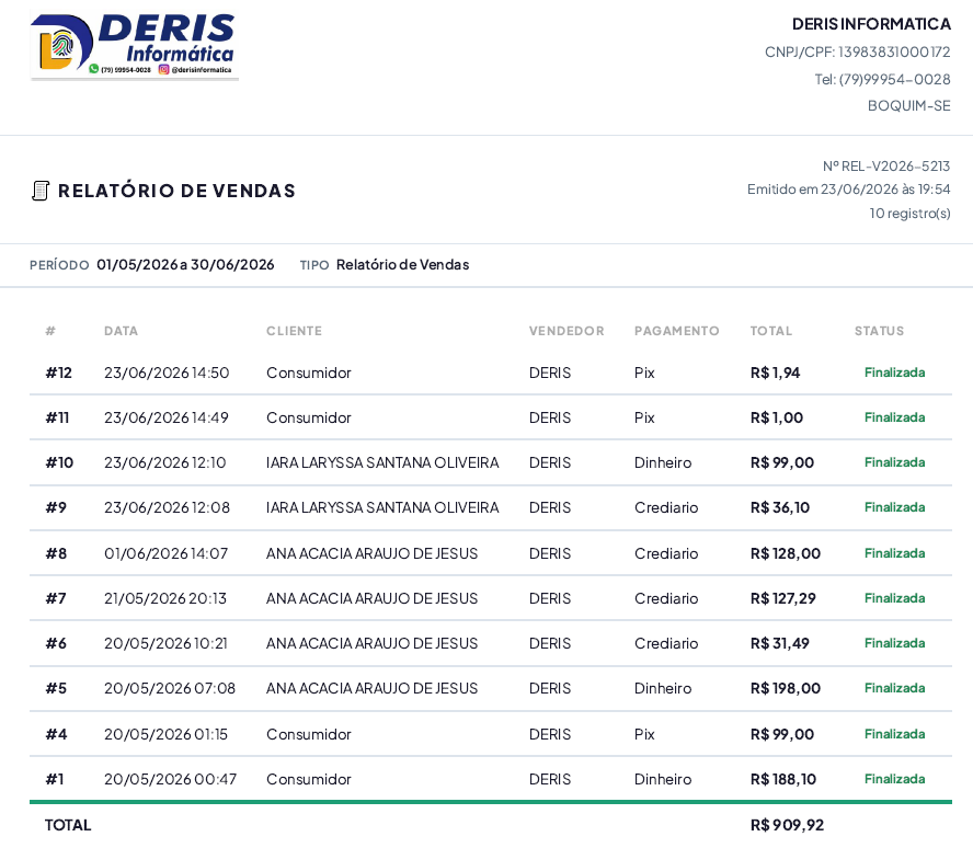 Relatório em PDF